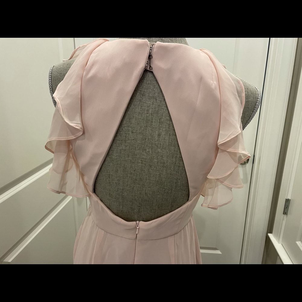 DESSY BRIDAL COLLECTION Chiffon, Lined,Blush Pink Bridesmaids Dress Size 4R - Picture 3 of 5